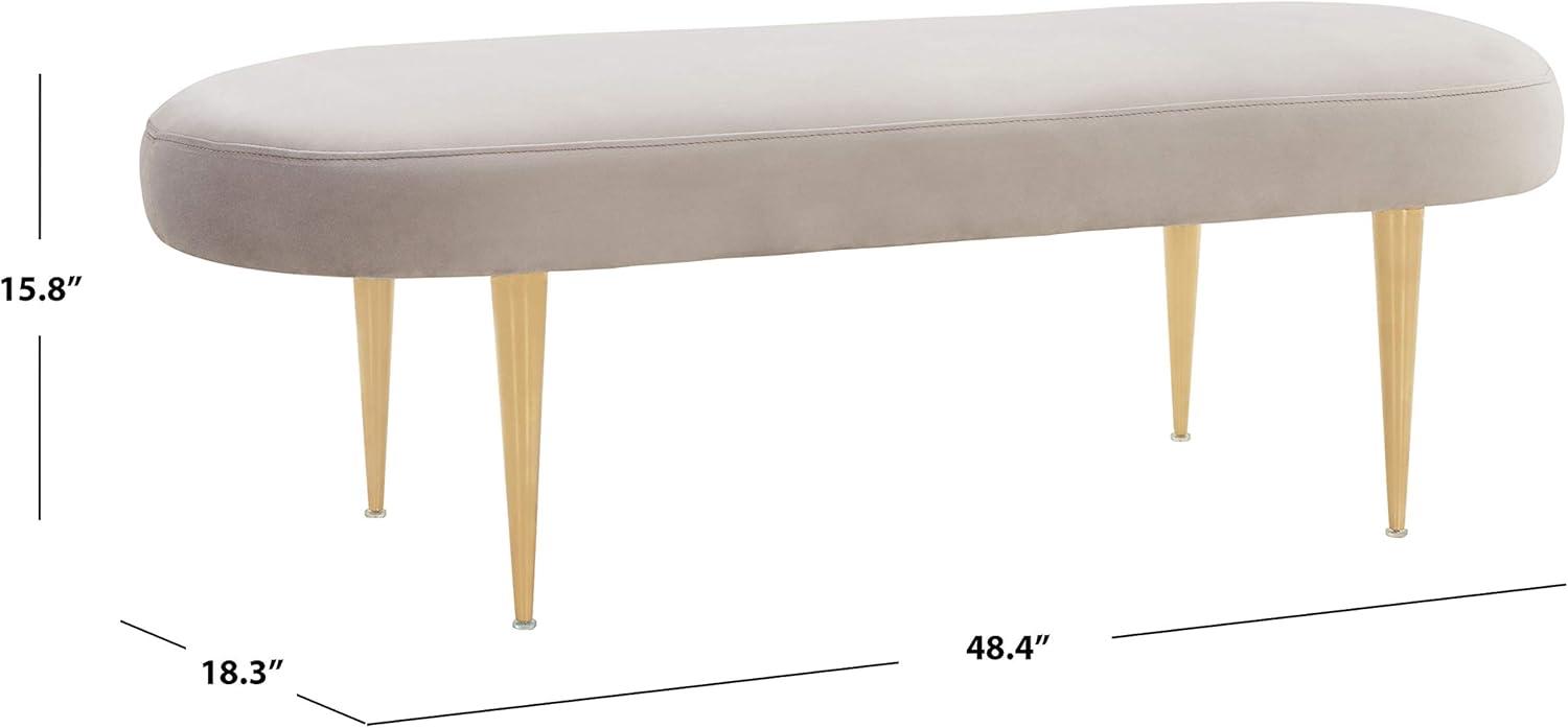 Corinne Oval Bench - SFV4704 - Pale Taupe/Gold - Safavieh Couture