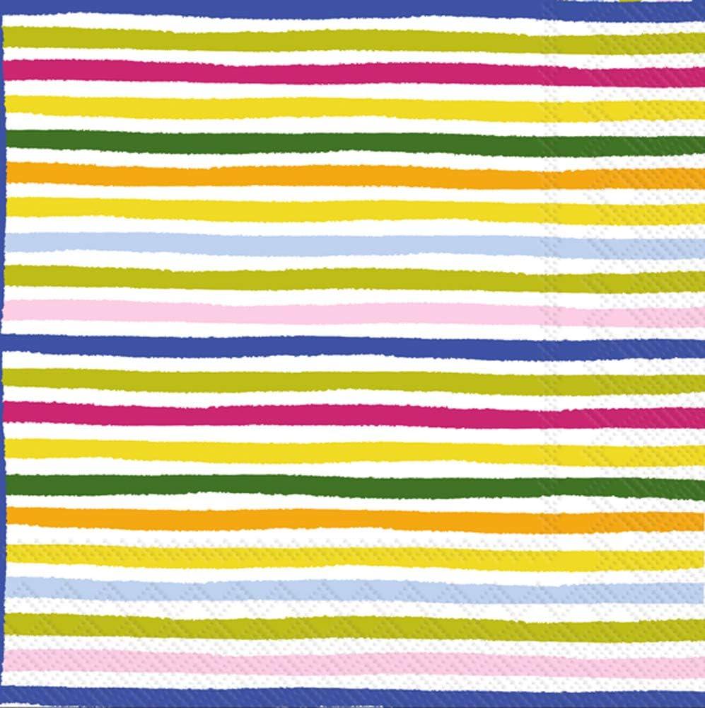 Boston International - 3-Ply 5" Cocktail Napkins - Smart Stripes