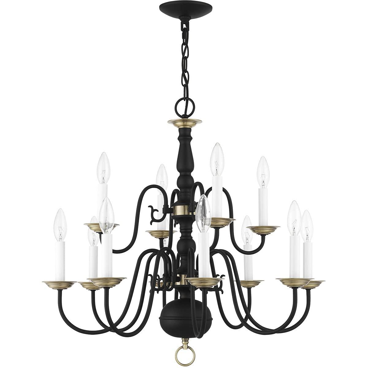Livex Lighting Williamsburgh 12 - Light Chandelier in  Black