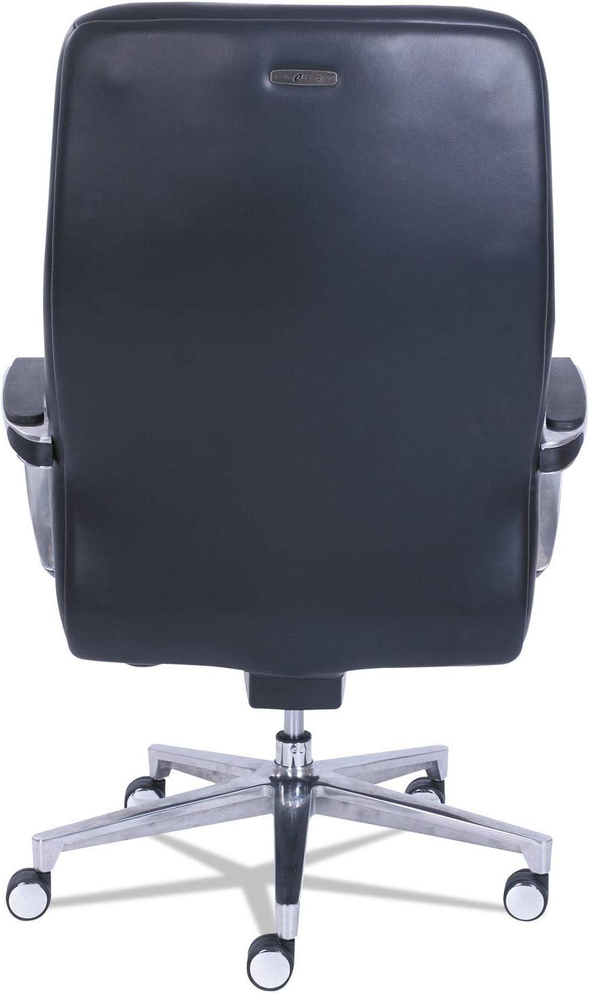 La-Z-Boy Commercial 2000 Big/Tall Executive Chair, Supports Up to 400 lb, 20.5" to 23.5" Seat Height, Black Seat/Back, Silver Base