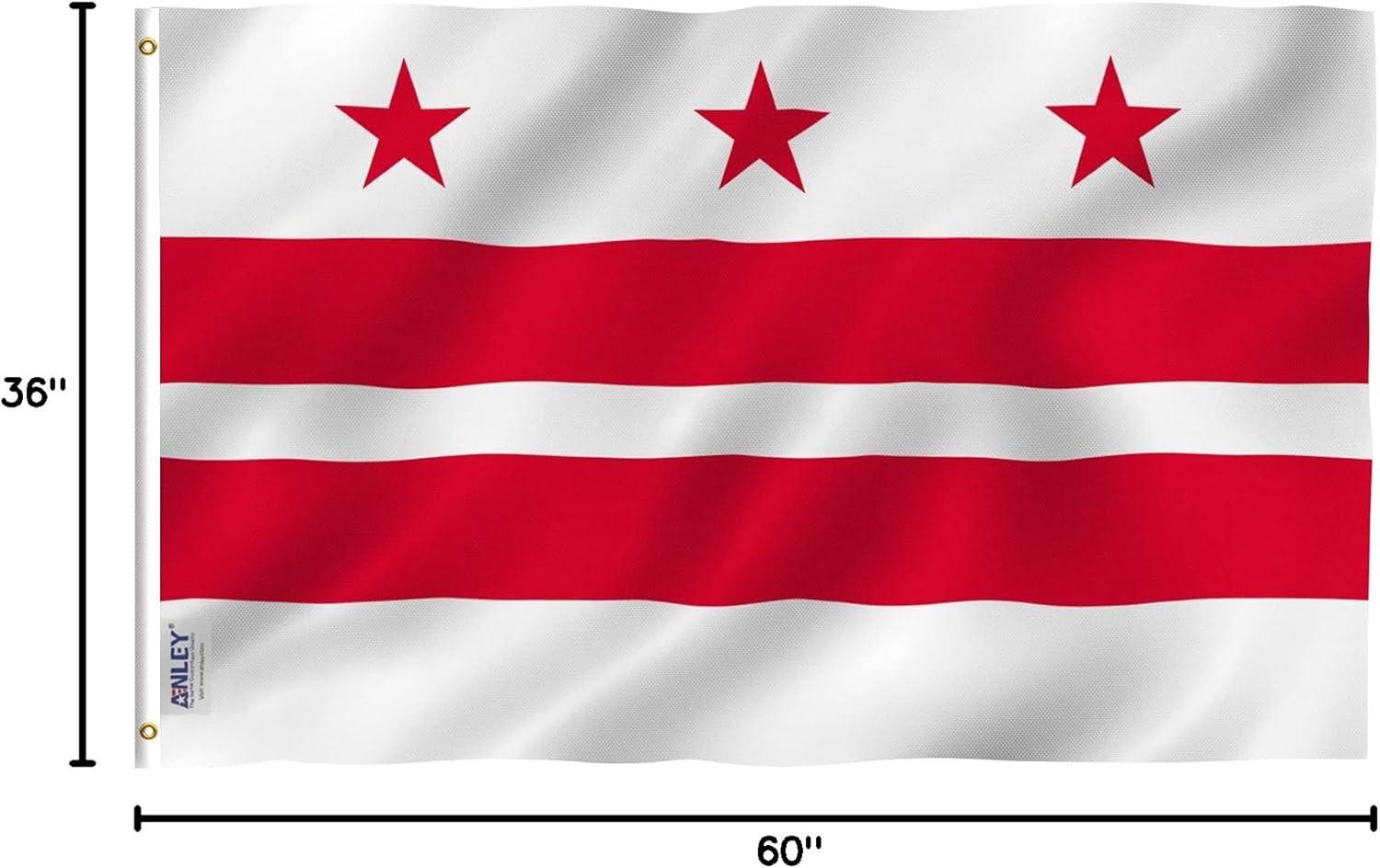 Patriotic Washington DC Polyester Flag with Brass Grommets