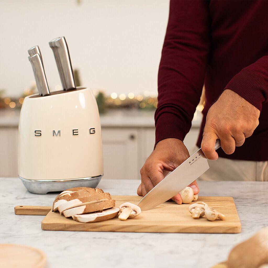 SMEG Creme 7-Piece Knife Block Set