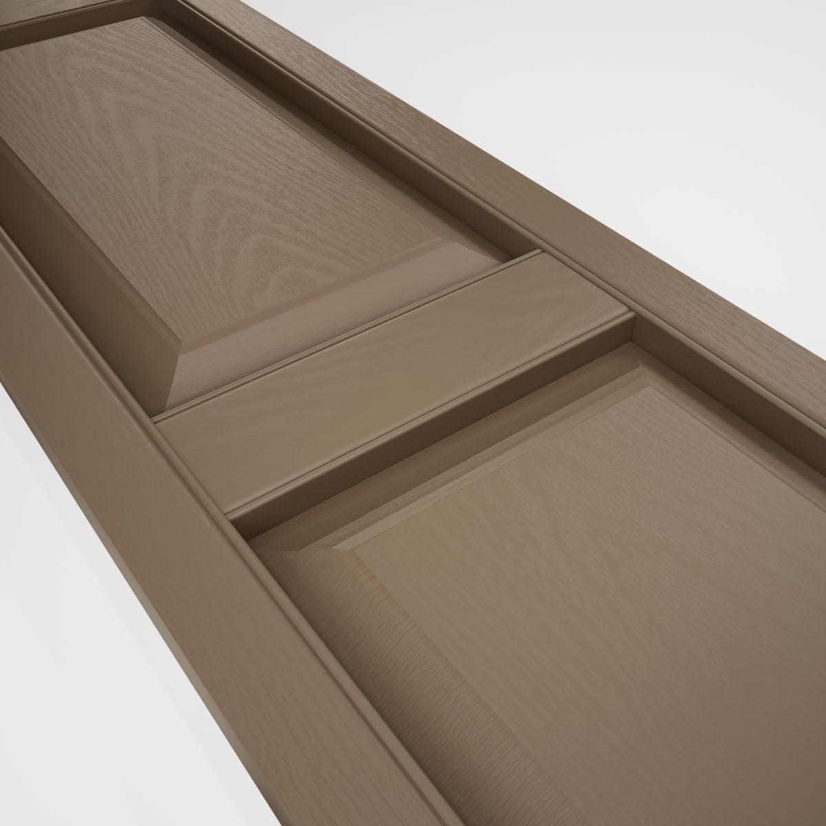 Builders Edge, TailorMade Two Equal Panels, Raised Panel Shutters, Includes Matching Installation Spikes (Per Pair) | Wayfair