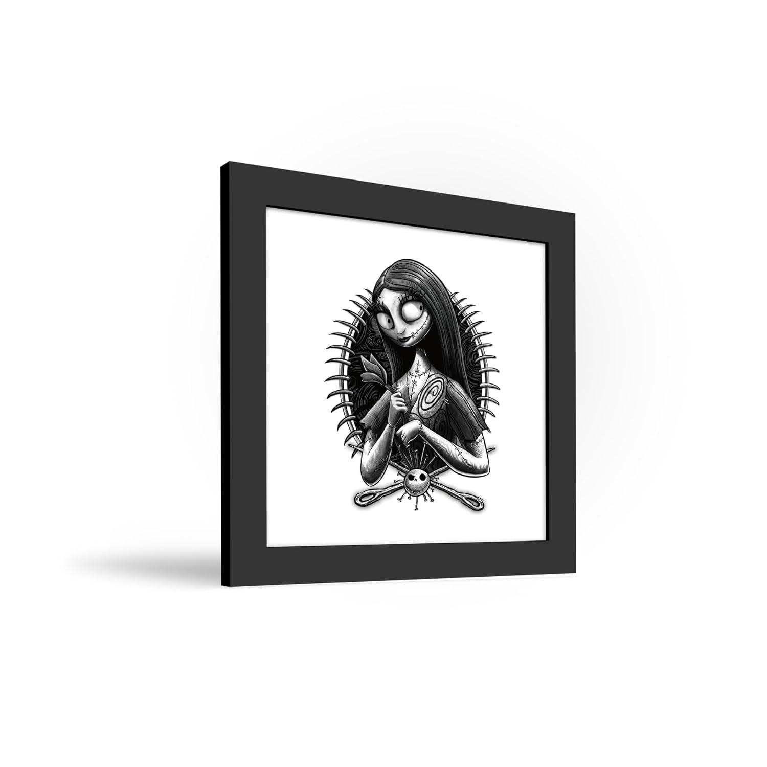 Gallery Pops Disney The Nightmare Before Christmas - Sally Ragdoll Portrait Wall Art, Black Framed Version, 12" x 12"