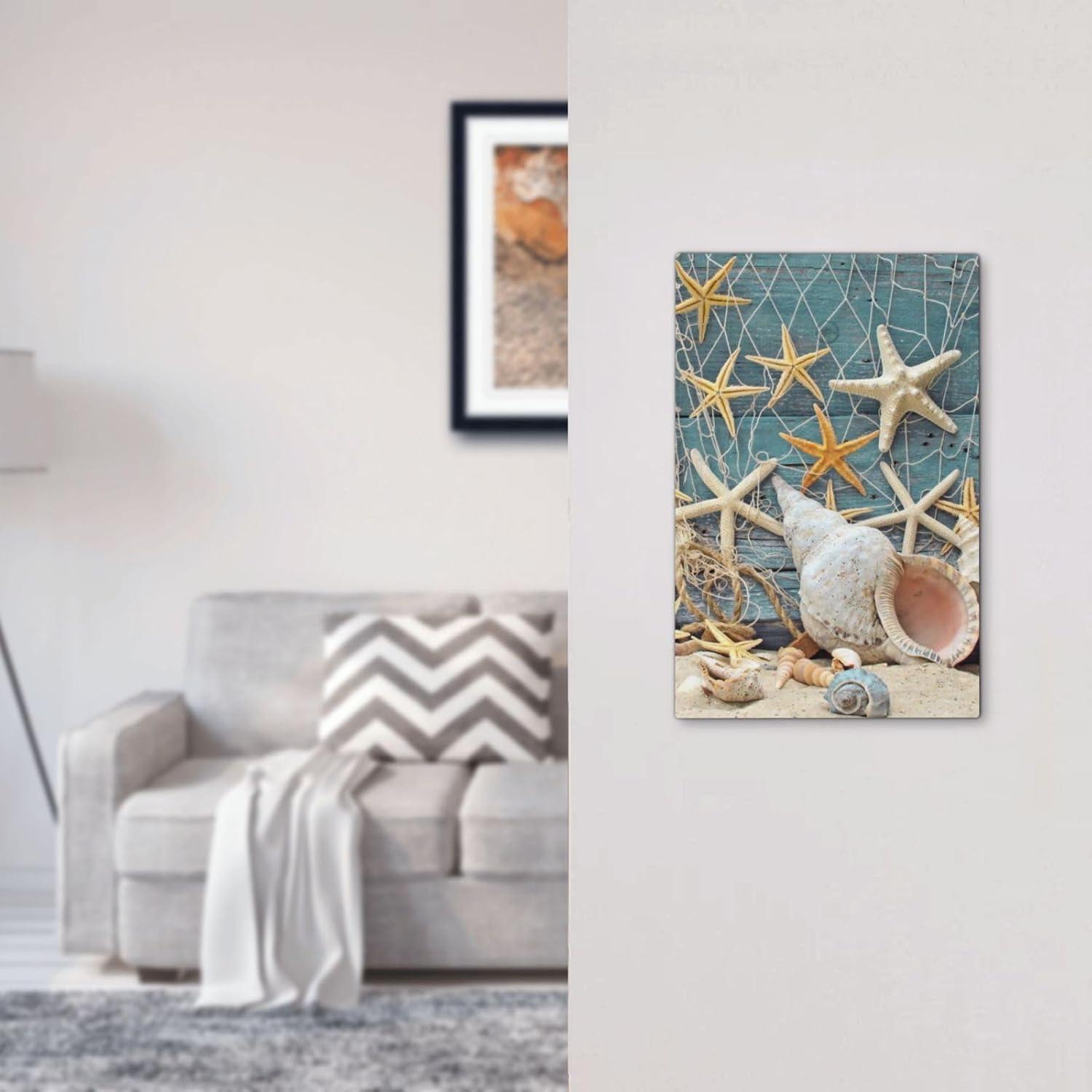 Sunyuer Sea Starfish Beach Decorative Wall Plate, 1 Gang Single Blank Outlet Cover Decorative Switch Plate for Kitchen Bathroom Bedroom, 4.5x2.76 Inch