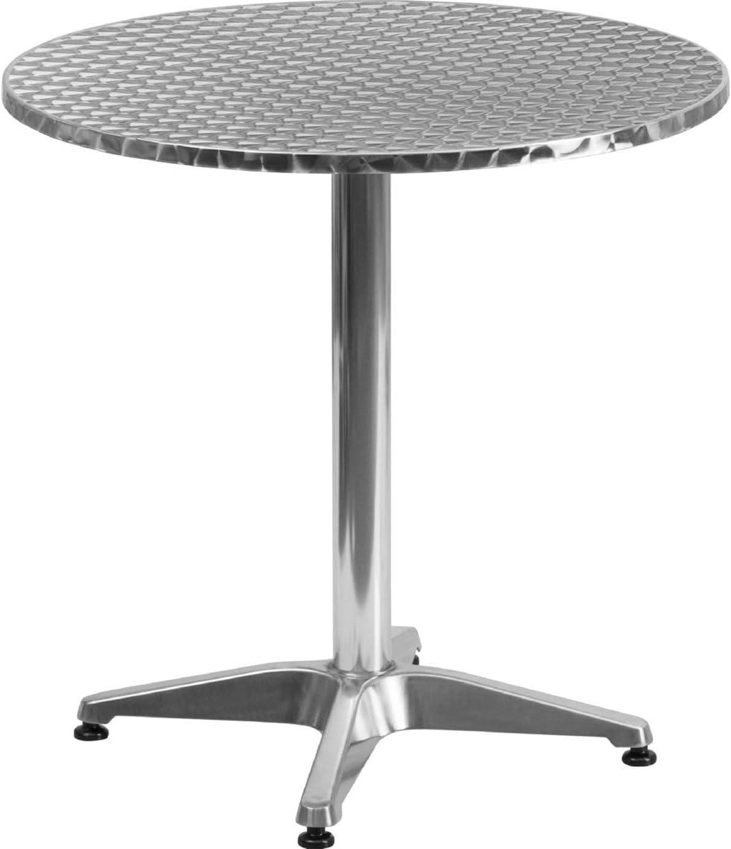 Flash Furniture Mellie 27.5'' Round Aluminum Indoor-Outdoor Table with Base