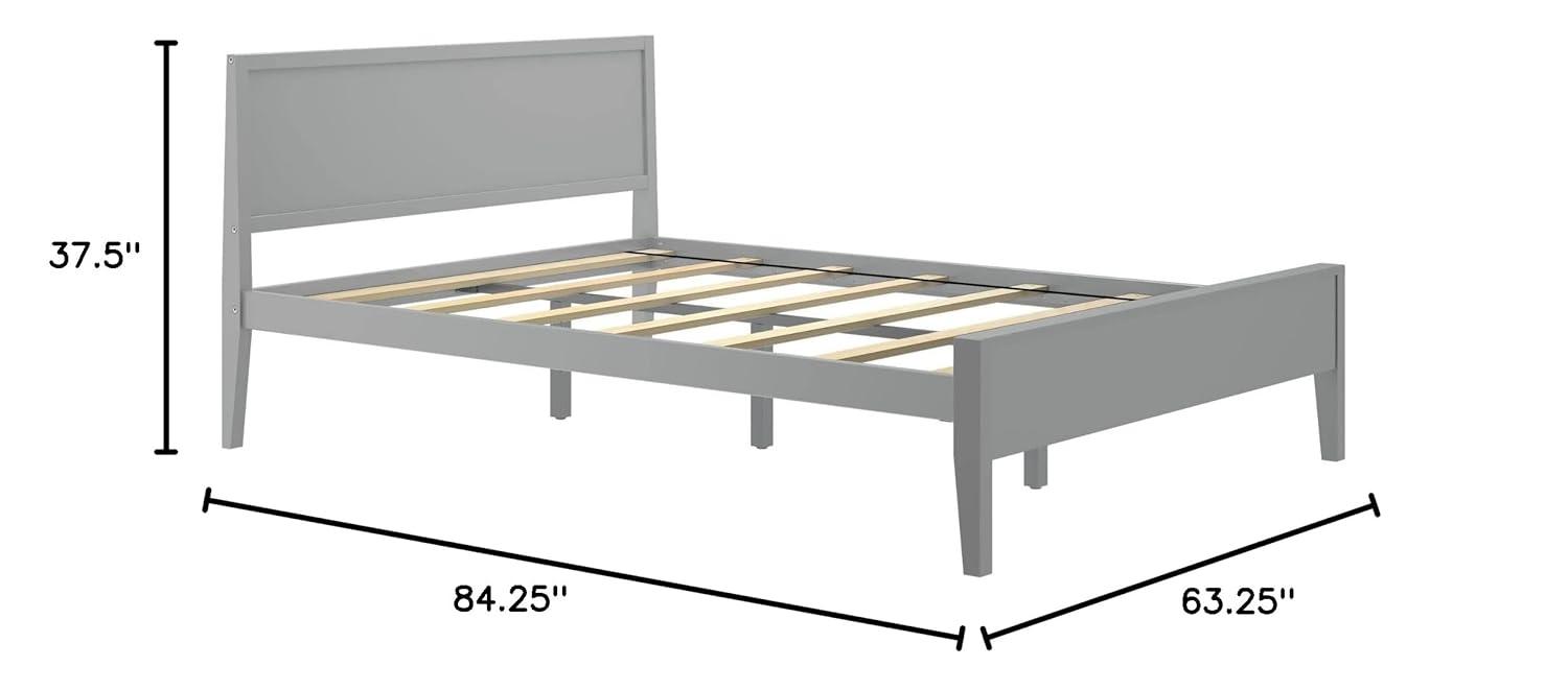 Plank+Beam Solid Wood Queen Bed Frame with Headboard, Modern Platform Bed for Adults