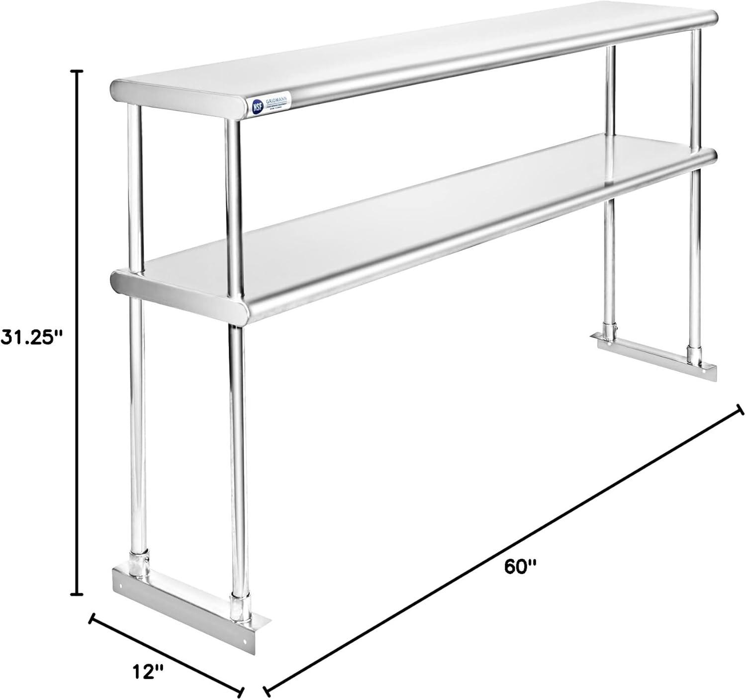 60" Stainless Steel Double Overshelf for Prep Tables