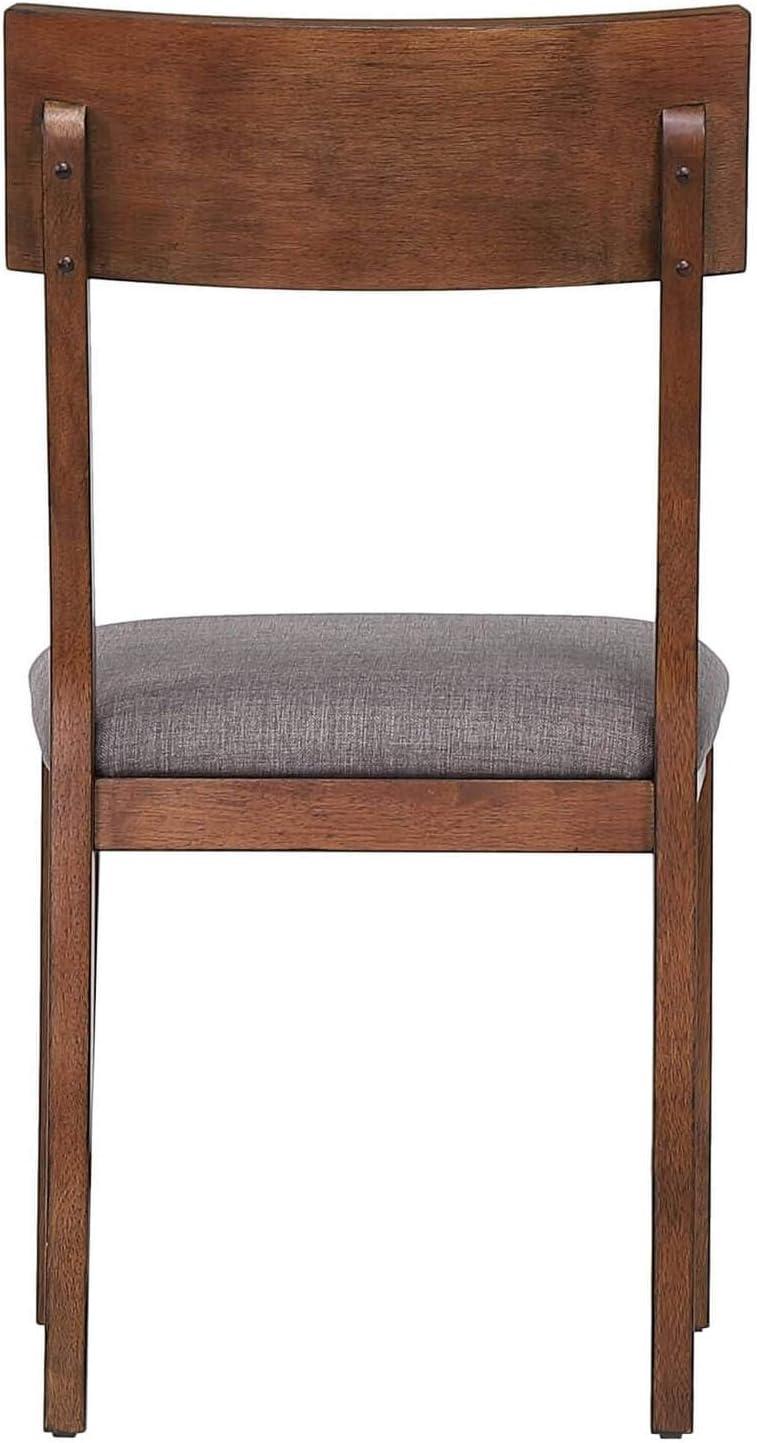 Sunset Trading 34.25 x 19 x 25 in. Mid Century Dining Chair with Padded Performance Fabric Seat Danish Walnut - Set of 2