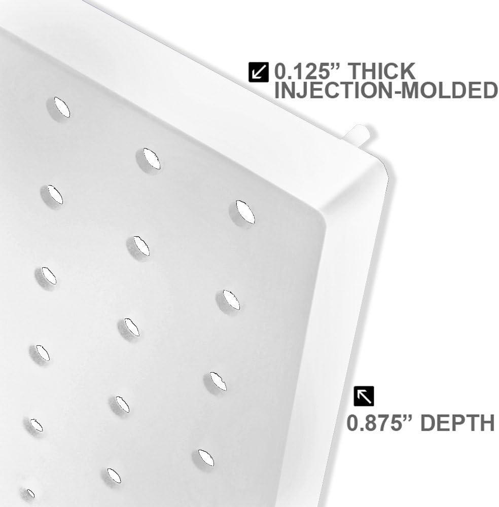 Azar Displays 771660-WHT-2PK Pegboard Wall Panel Storage Solution, Size: 60"x 16.125", 2-Pack (Set of 2)