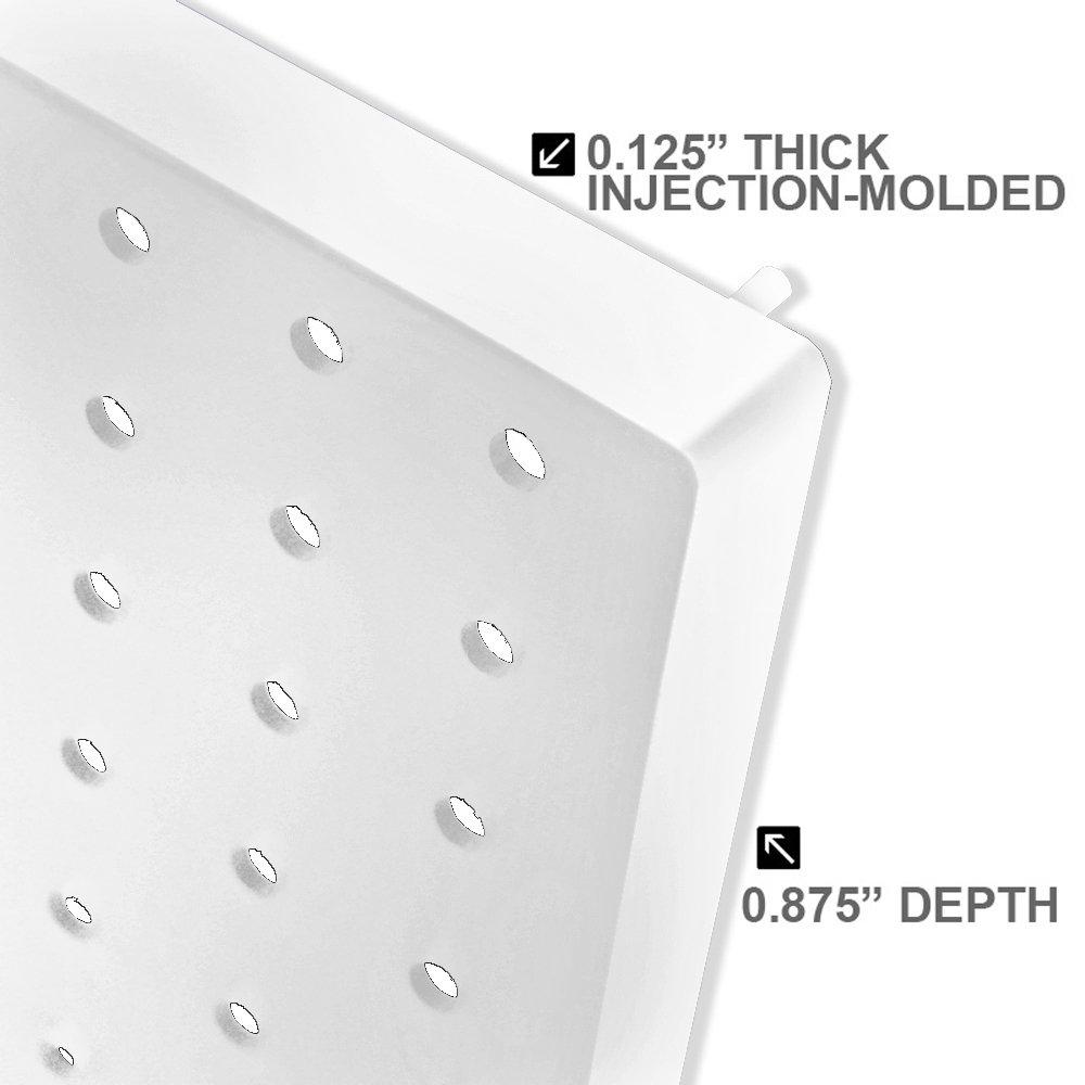 Azar Displays 771660-WHT-2PK Pegboard Wall Panel Storage Solution, Size: 60"x 16.125", 2-Pack (Set of 2)