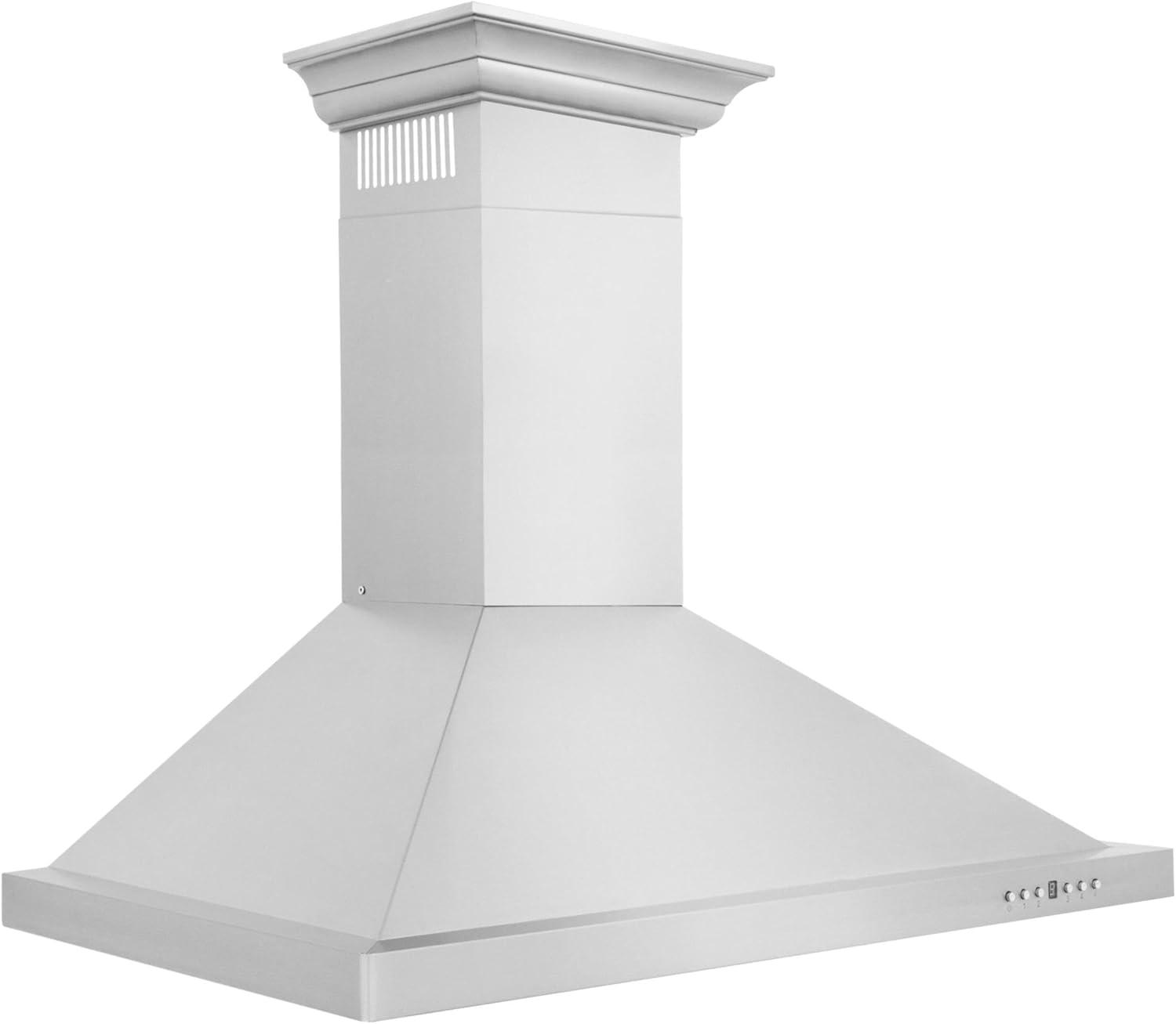 ZLINE 30 in. Convertible Vent Wall Mount Range Hood in Stainless Steel W/ Crown Molding (KBCRN-30)