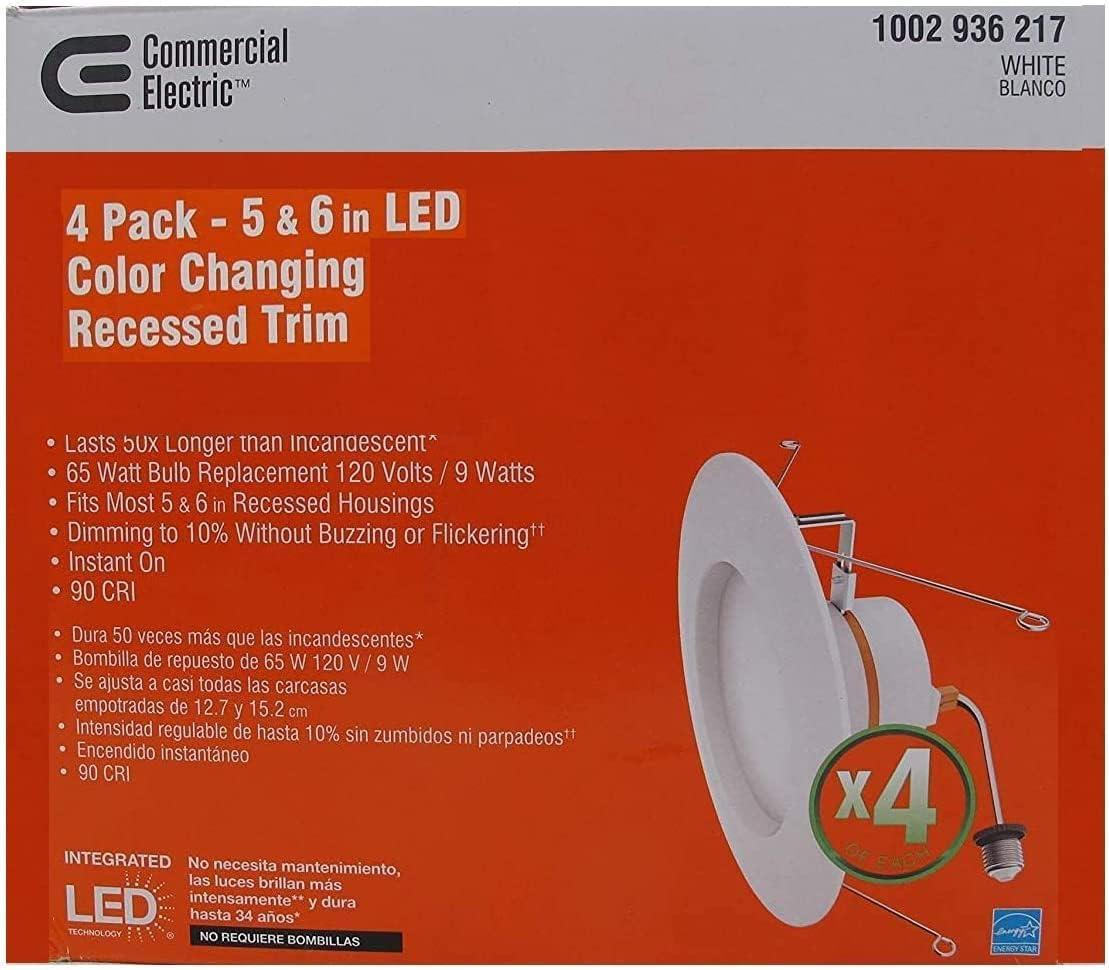 White Metal 5/6 Inch LED Recessed Trim with Adjustable Color Temperature