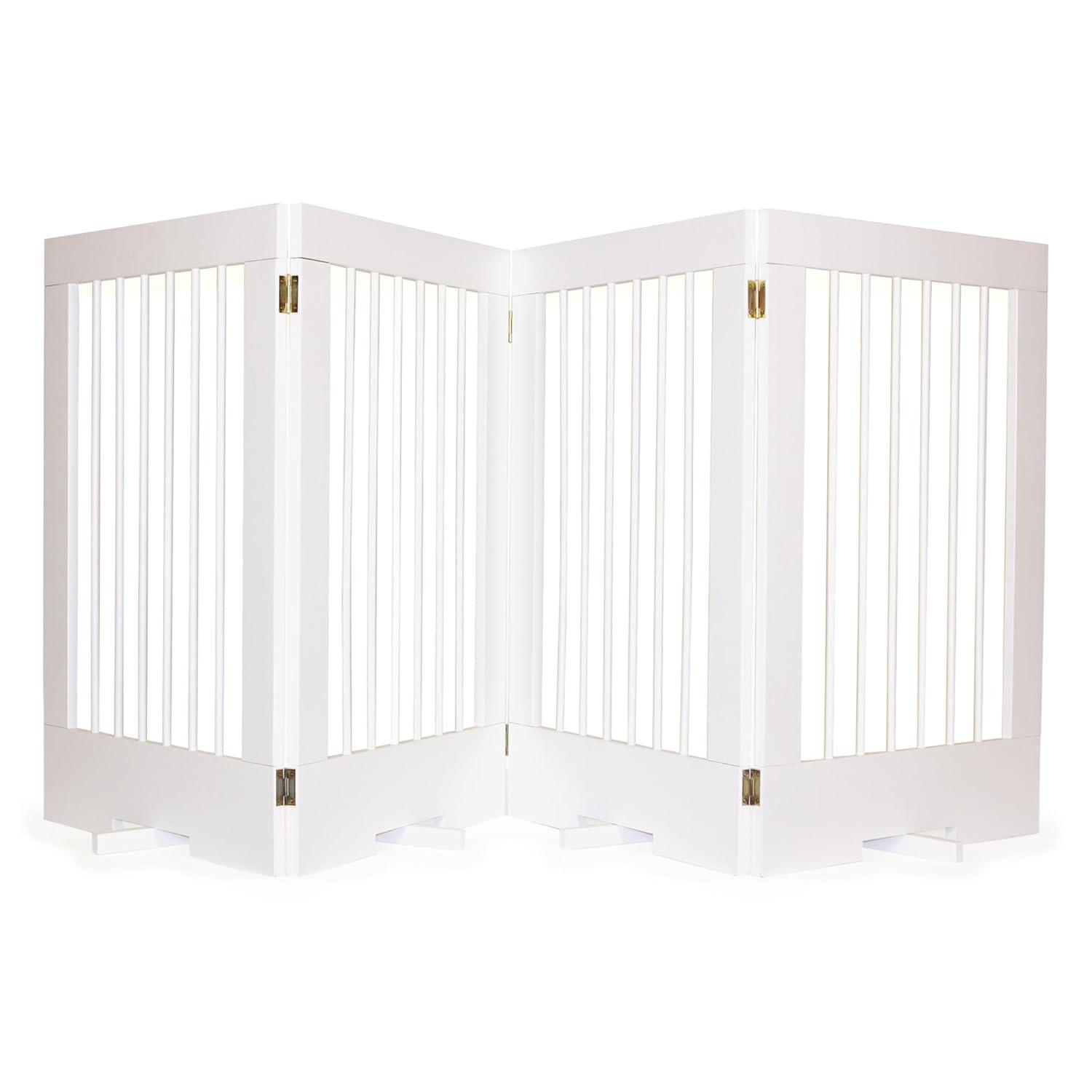 Cardinal Gates 4PG 4-Panel Freestanding Pet Gate - Adjustable Wooden Dog Gate