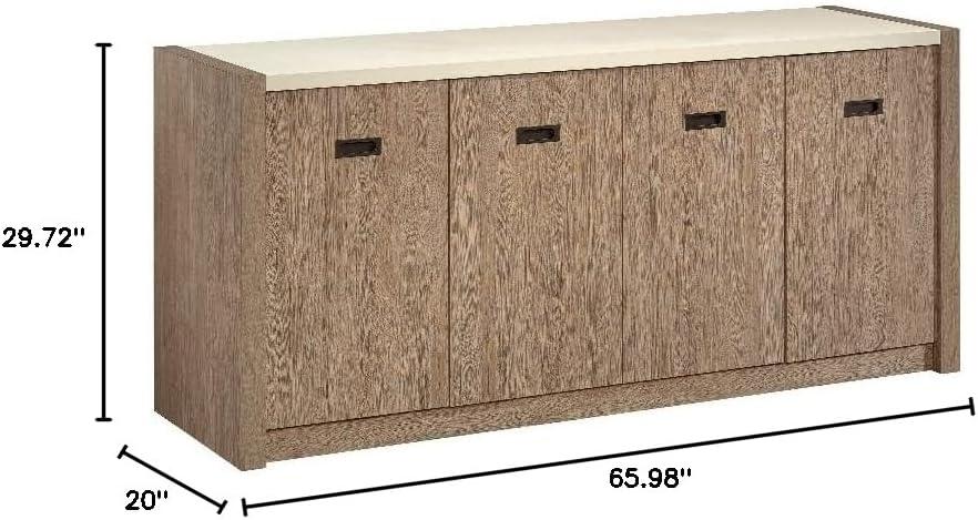 Inbox Zero Eraclio 65.984'' Wide 2 - Shelf Credenza with Cable Management