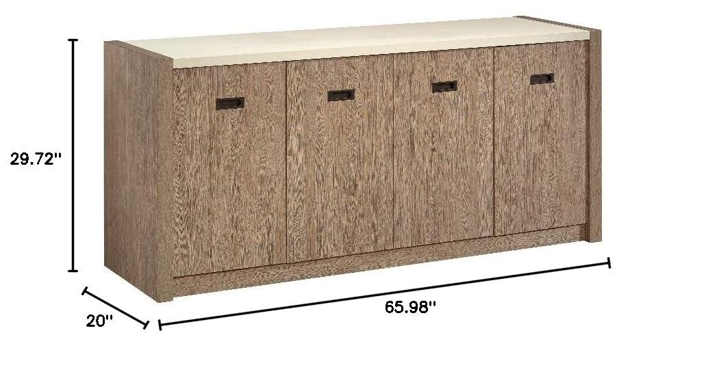 Inbox Zero Eraclio 65.984'' Wide 2 - Shelf Credenza with Cable Management