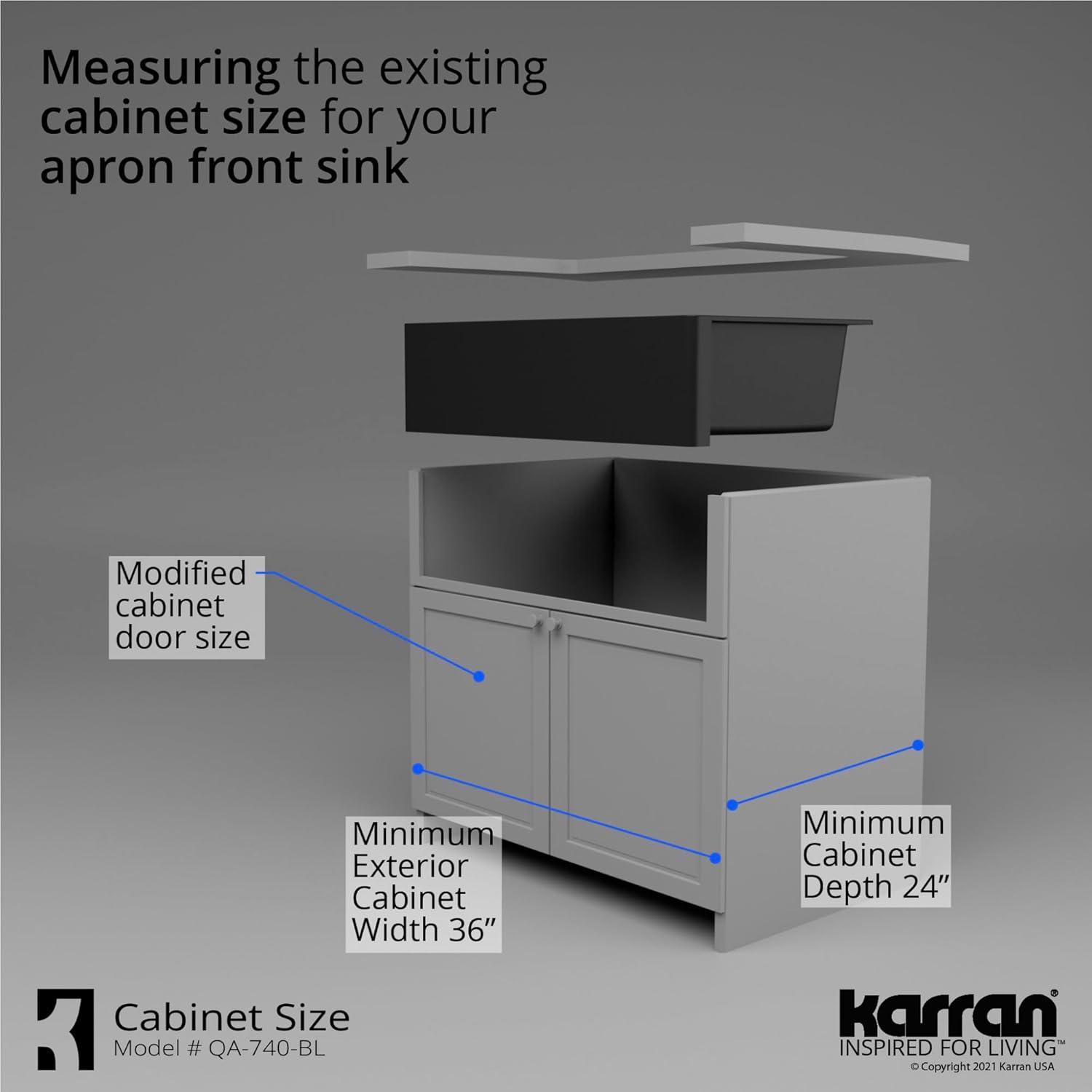 Karran Farmhouse/Apron-Front Quartz Composite 34'' X 21-1/4'' Single Bowl Kitchen Sink