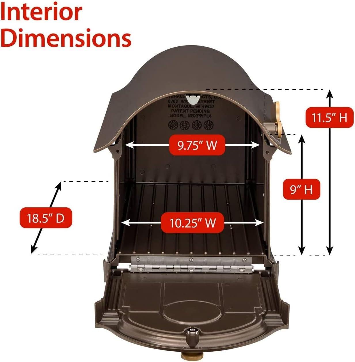 Balmoral Bronze Aluminum Lockable Large Mailbox with Post