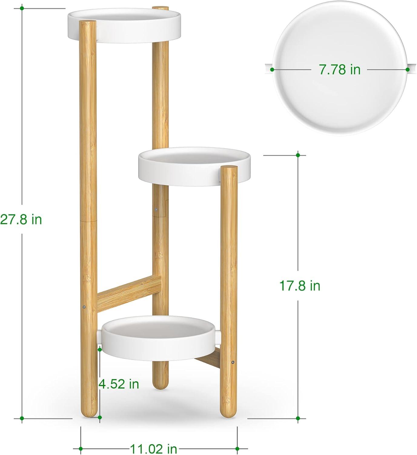 Corner Plant Stand Indoor, 3 Tier Tall Bamboo Plant Stand Holder & Plant Shelf Display Rack for Indoor Home Decor (3 Tier Stand)