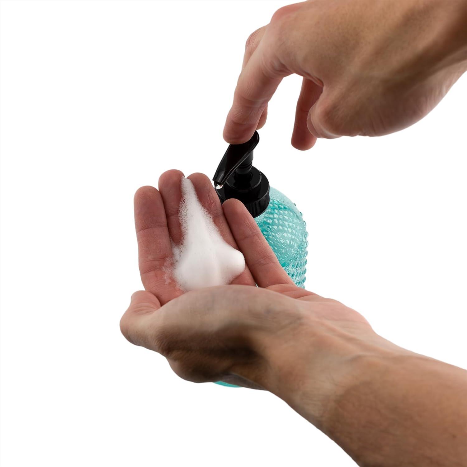 Cornucopia Brands 28-400 Replacement Pumps for Soap Dispensers/Lotion Bottles 6pk; Black Plastic w/ Long 8IN Dip Tubes