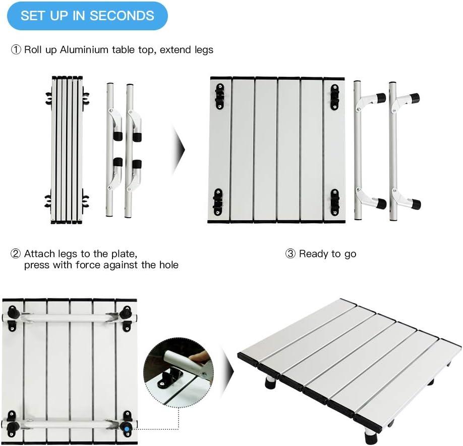 Compact Foldable Aluminum Camping and Picnic Table