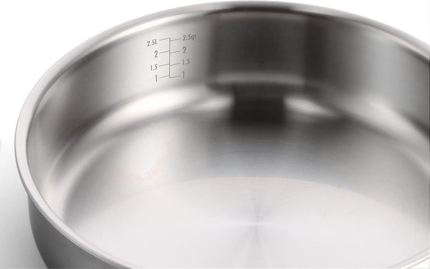 Stainless Steel 3.5QT Saute Pan with Glass Lid