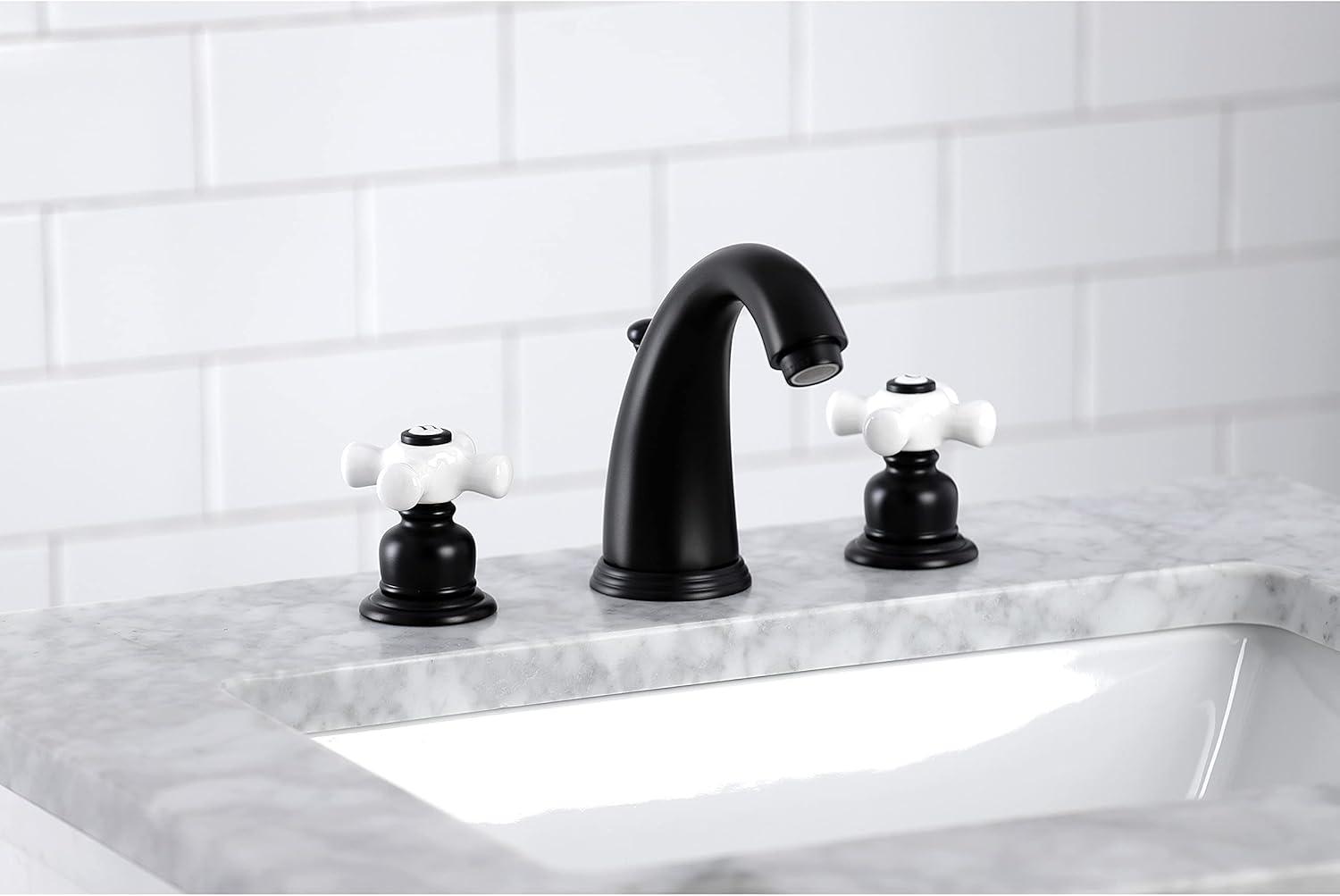 Victorian Widespread Bathroom Faucet with Drain Assembly