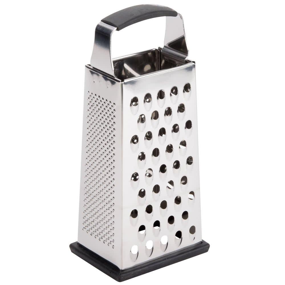 Stainless Steel 4-Sided Box Grater with Plastic Handle