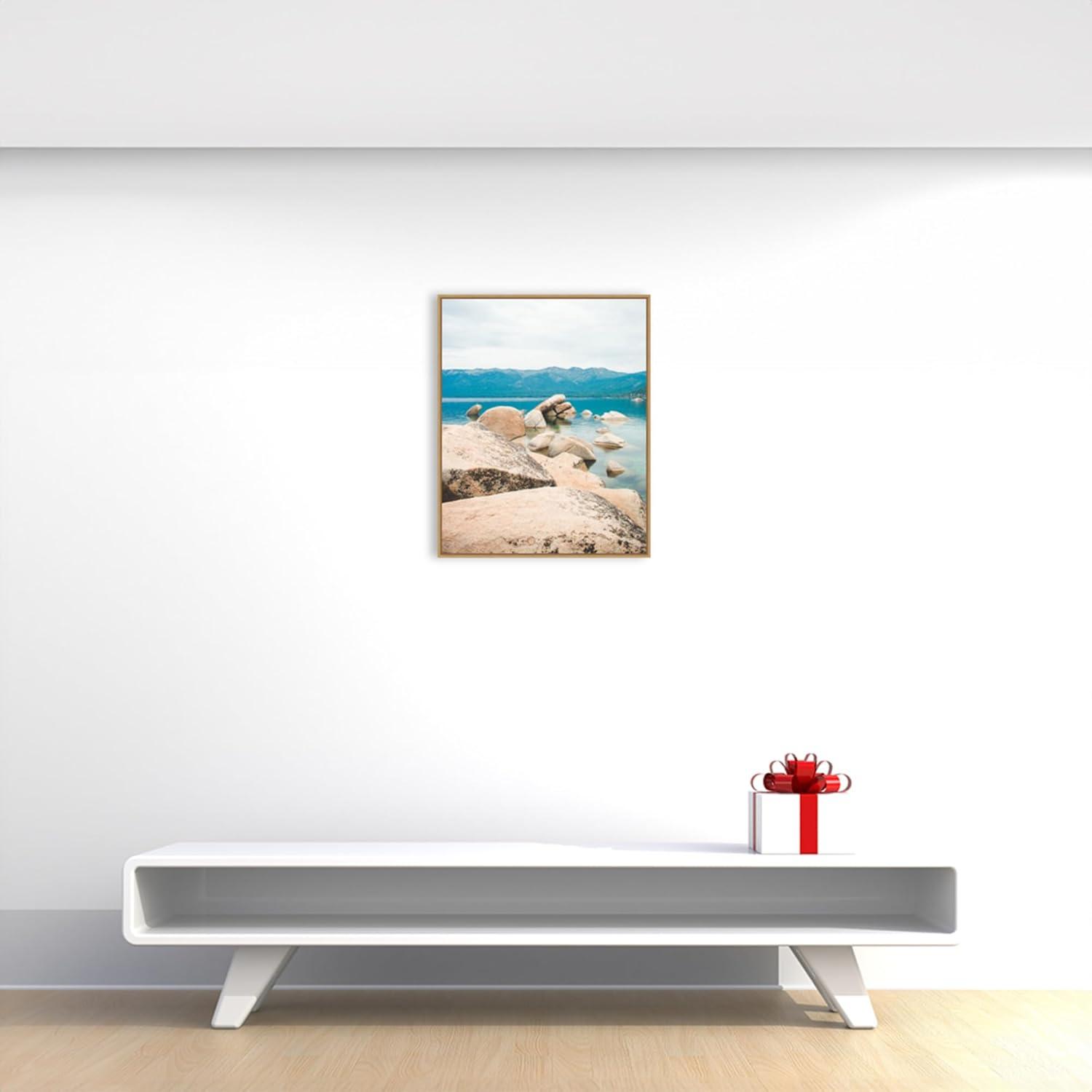 23" x 28" Lake Tahoe Dreams by Sonja Quintero Framed Canvas Wall Art Print - Amanti Art: Modern Decor, Polystyrene Frame