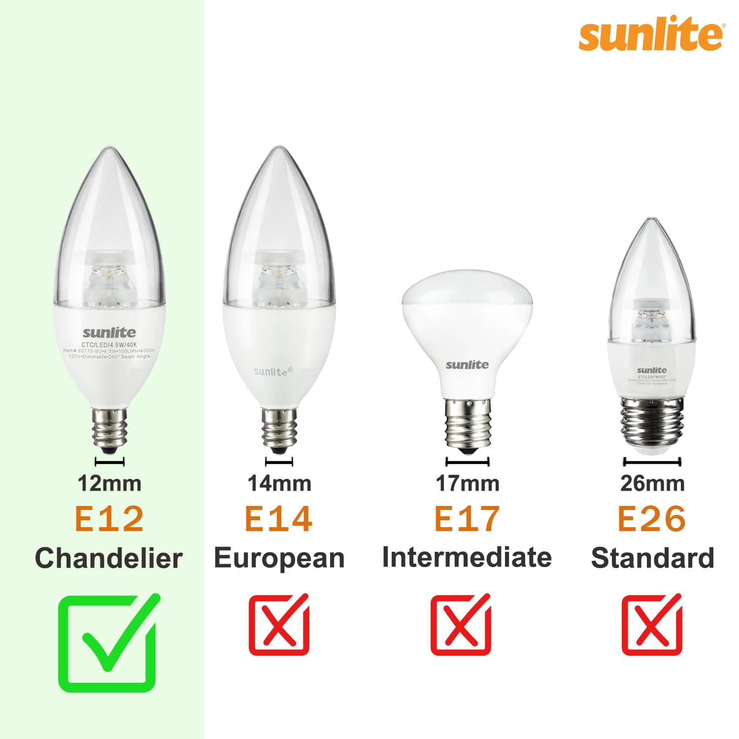 Clear Globe Incandescent Light Bulbs, 25W, E12 Base, 12 Pack