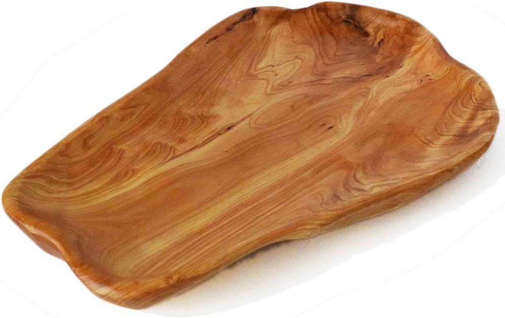 Root Wood Dish - Vintage Ring Party Platter and Tray for Sandwich Bread Serving | Hand-Carved Wooden Appetizer Display | Unique Natural Design | Food Safe Finish