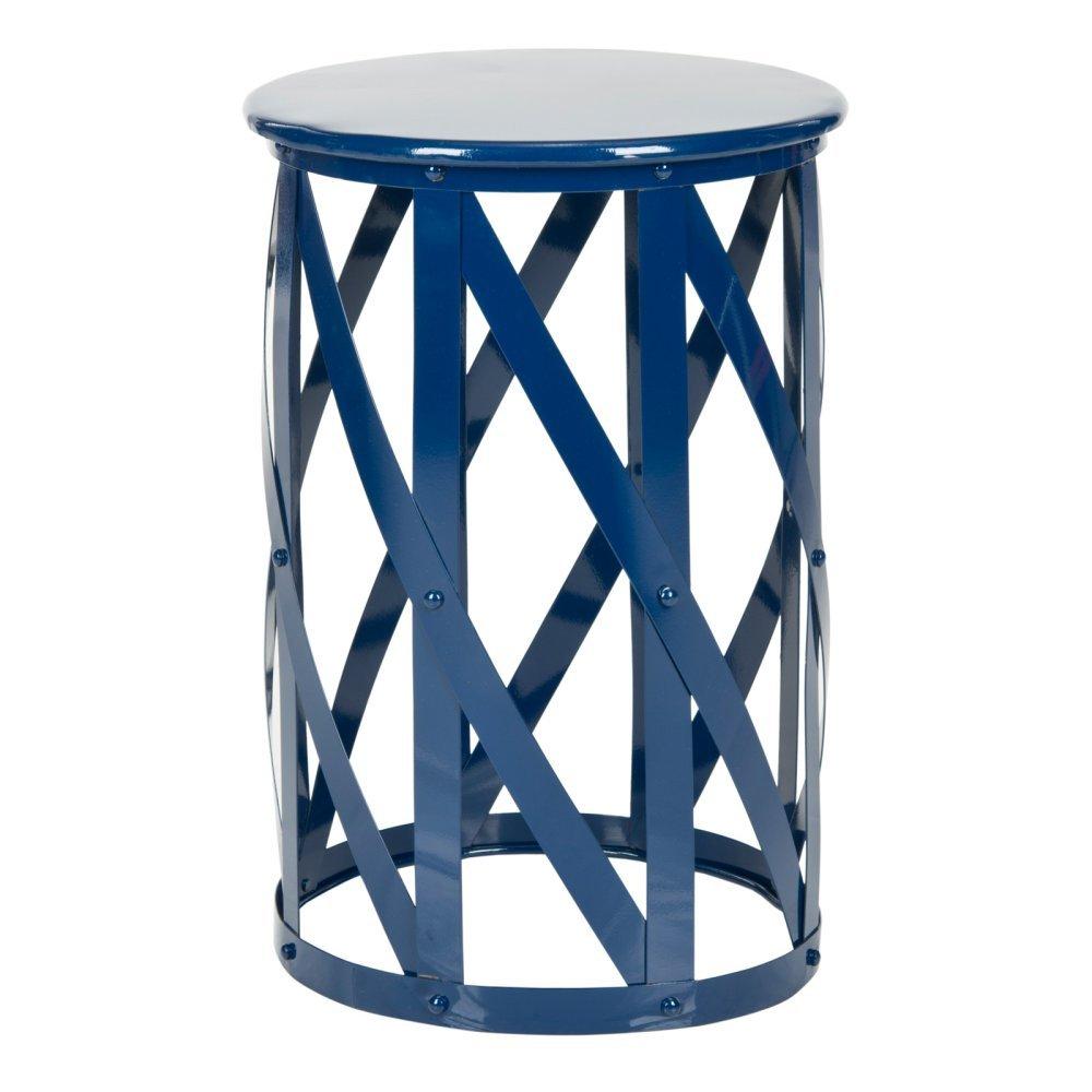 Bertram Lattice Accent Table - Navy - Safavieh.