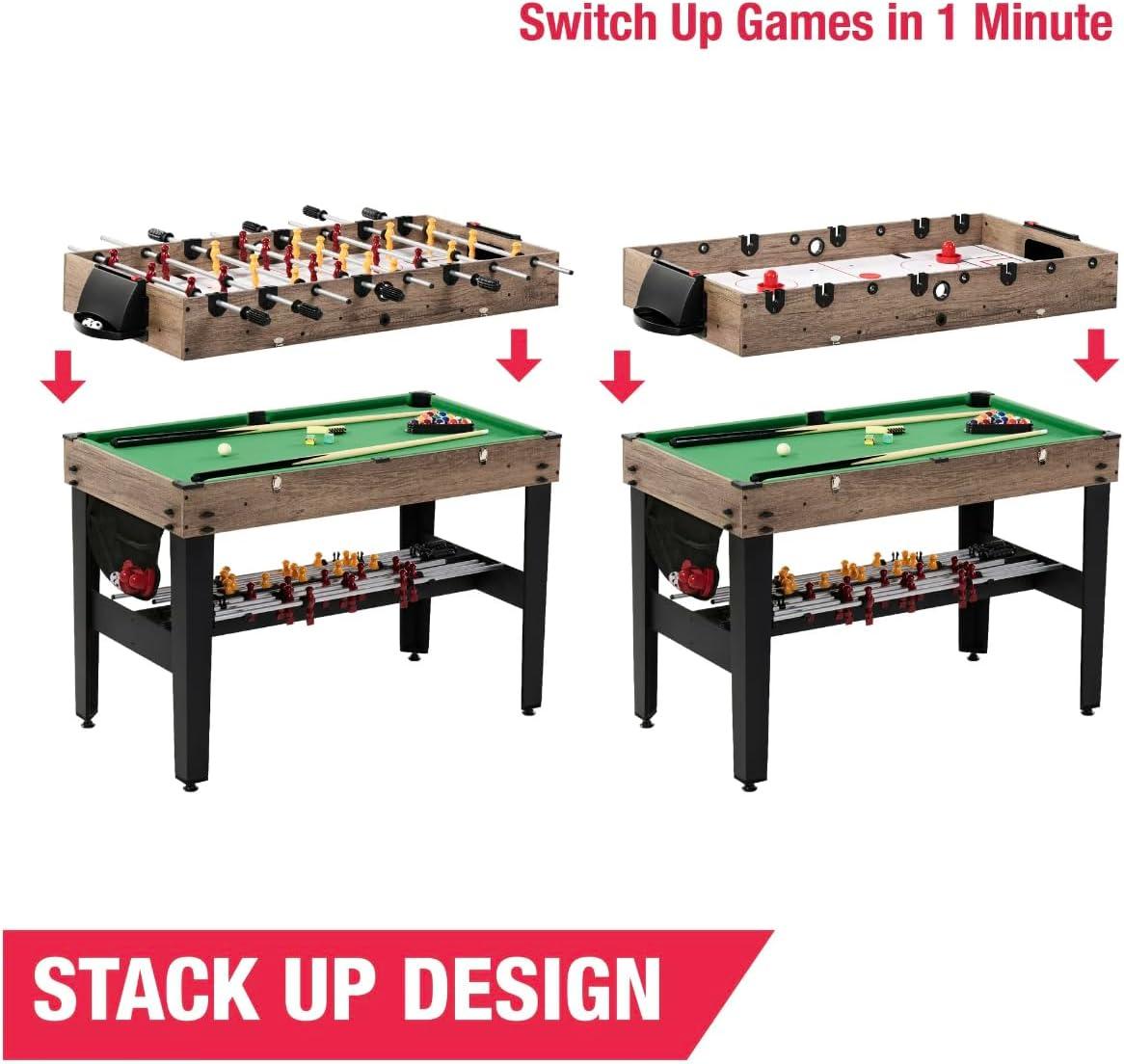 48"  3 in 1 Combo Air Powered Hockey, Foosball, and Billiard Game Table, by MD Sports