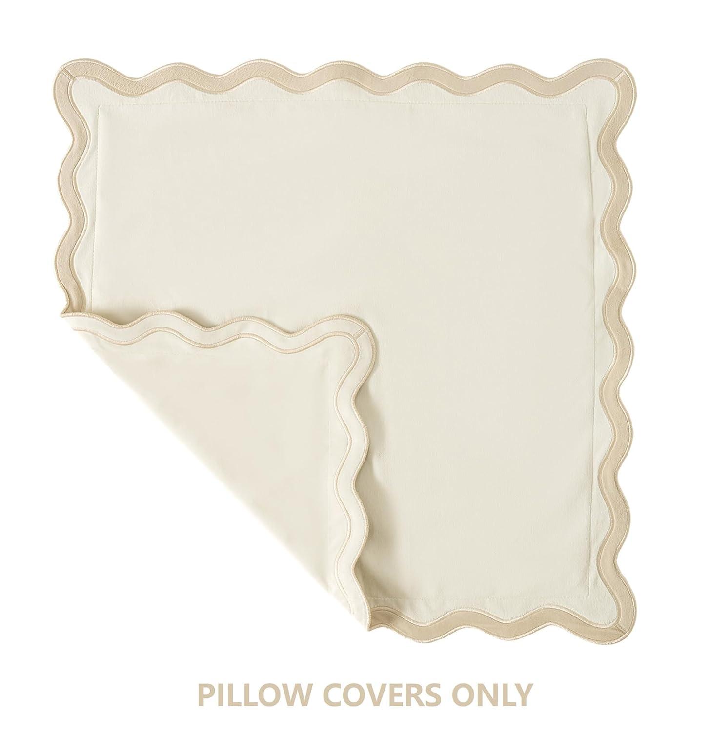 Fancy Homi 2 Packs Boho Decorative Throw Pillow Covers 18x18 Inch for Living Room Couch Bed Sofa, Rustic Modern Farmhouse Home Decor, Soft Corduroy Cream Square Cushion Case 45x45 cm