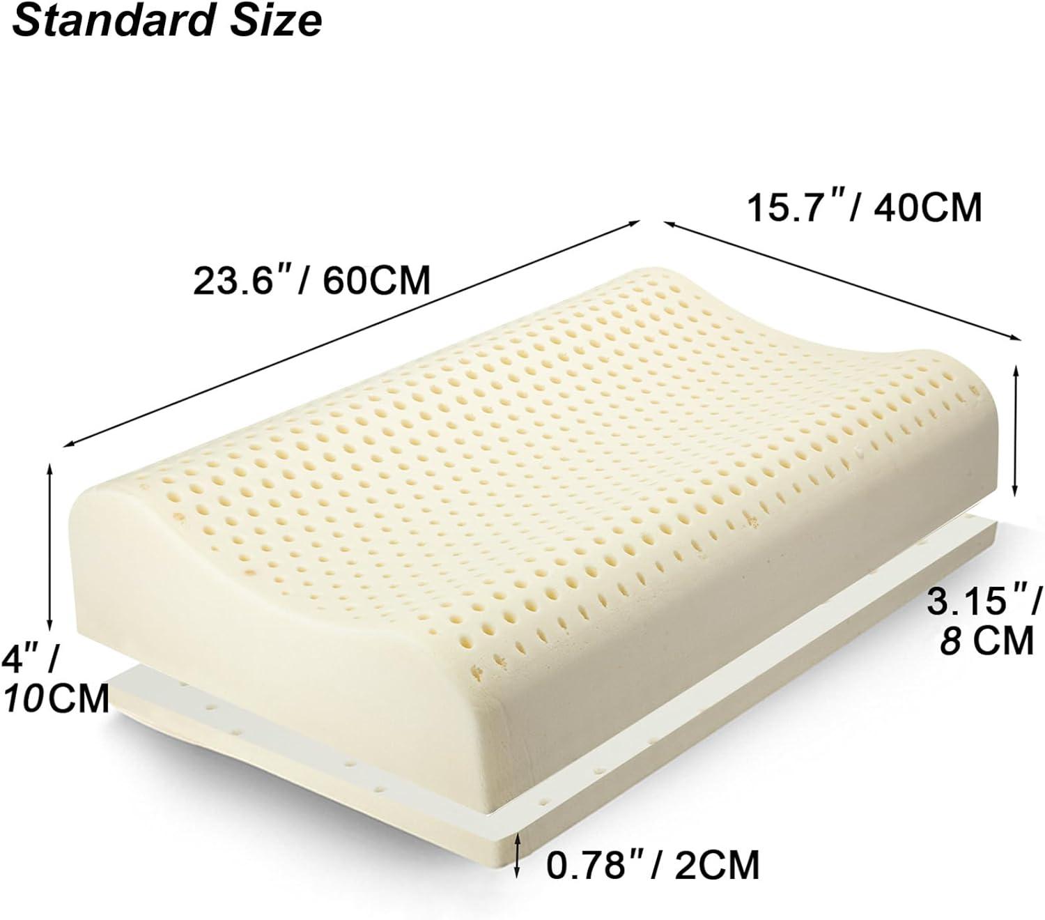 TALATEX 100% Natural Premium Latex Pillow, Adjustable Orthordic Ergonomic Dunlop Pillow Helps Relieve Pressure, Neck and Shoulder Pain, Perfect Package Best Gift