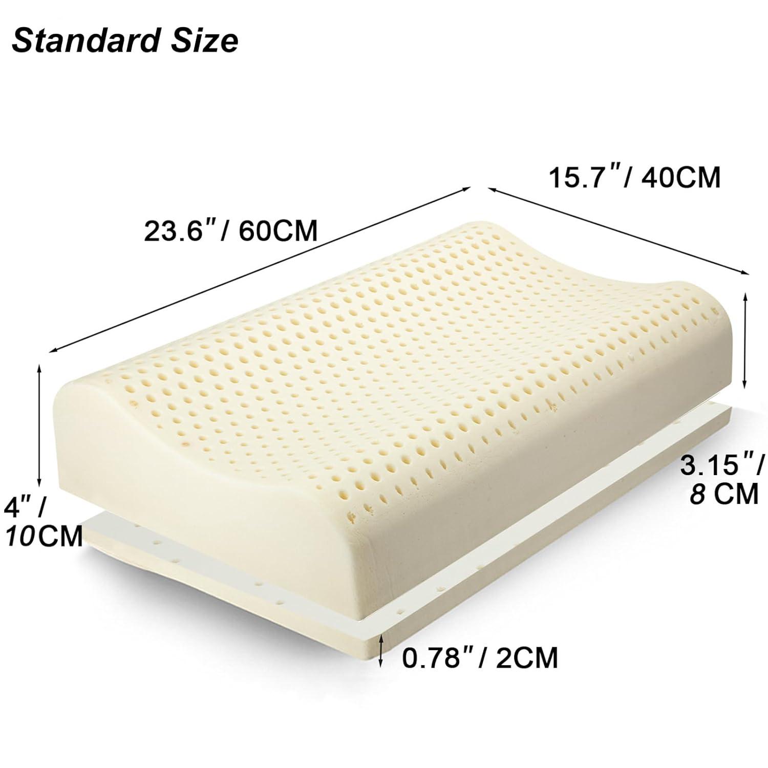 TALATEX 100% Natural Premium Latex Pillow, Adjustable Orthordic Ergonomic Dunlop Pillow Helps Relieve Pressure, Neck and Shoulder Pain, Perfect Package Best Gift