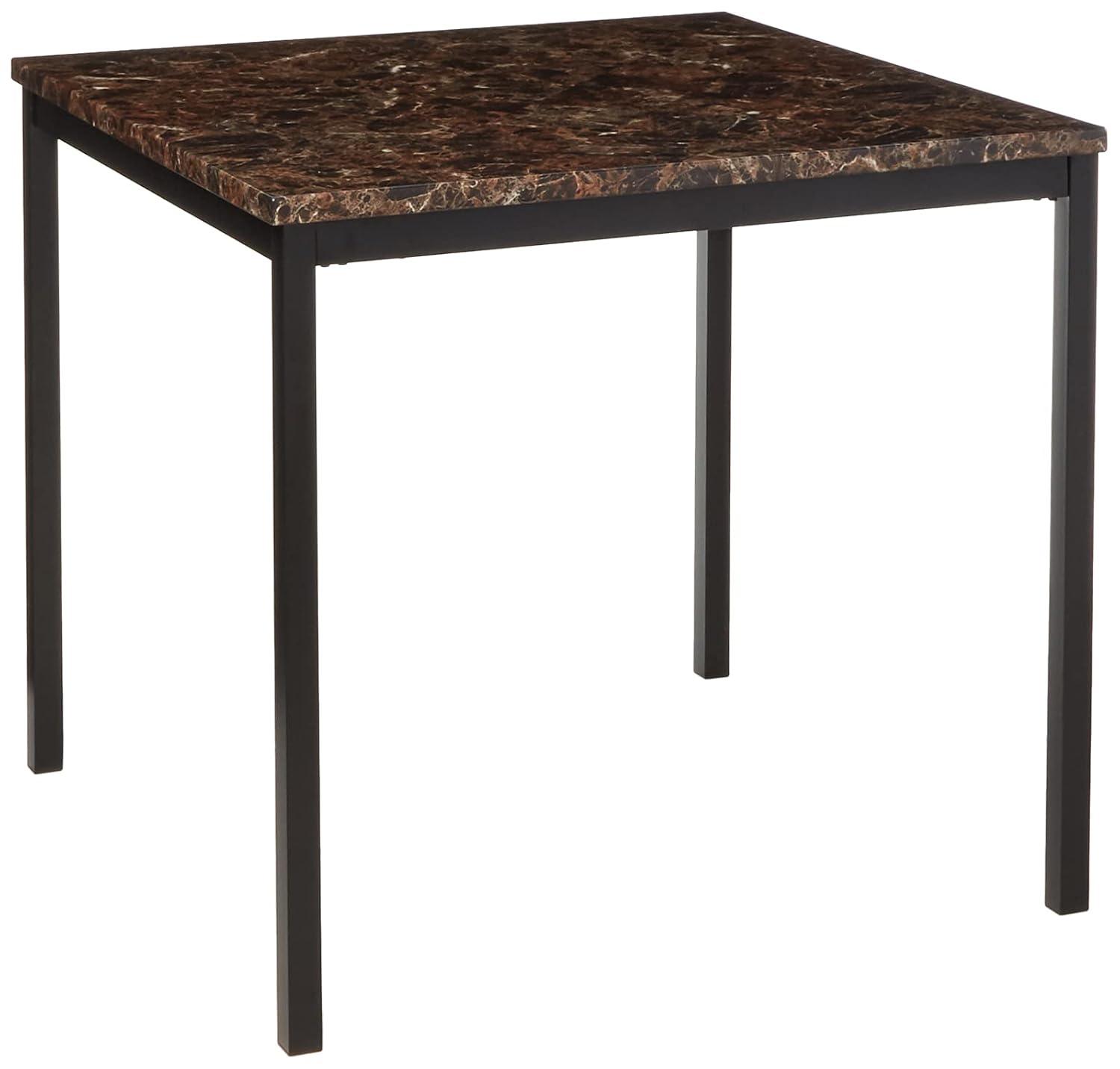 Weston Home Declan Faux Marble Counter Height Dining Table, Black/Brown