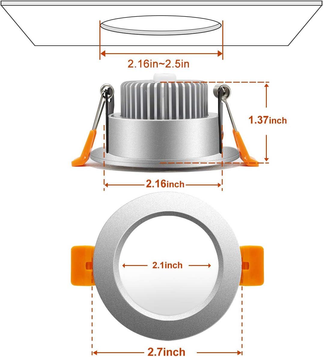 Warm White 3W LED Recessed Downlight with Gold Trim, 4 Pack