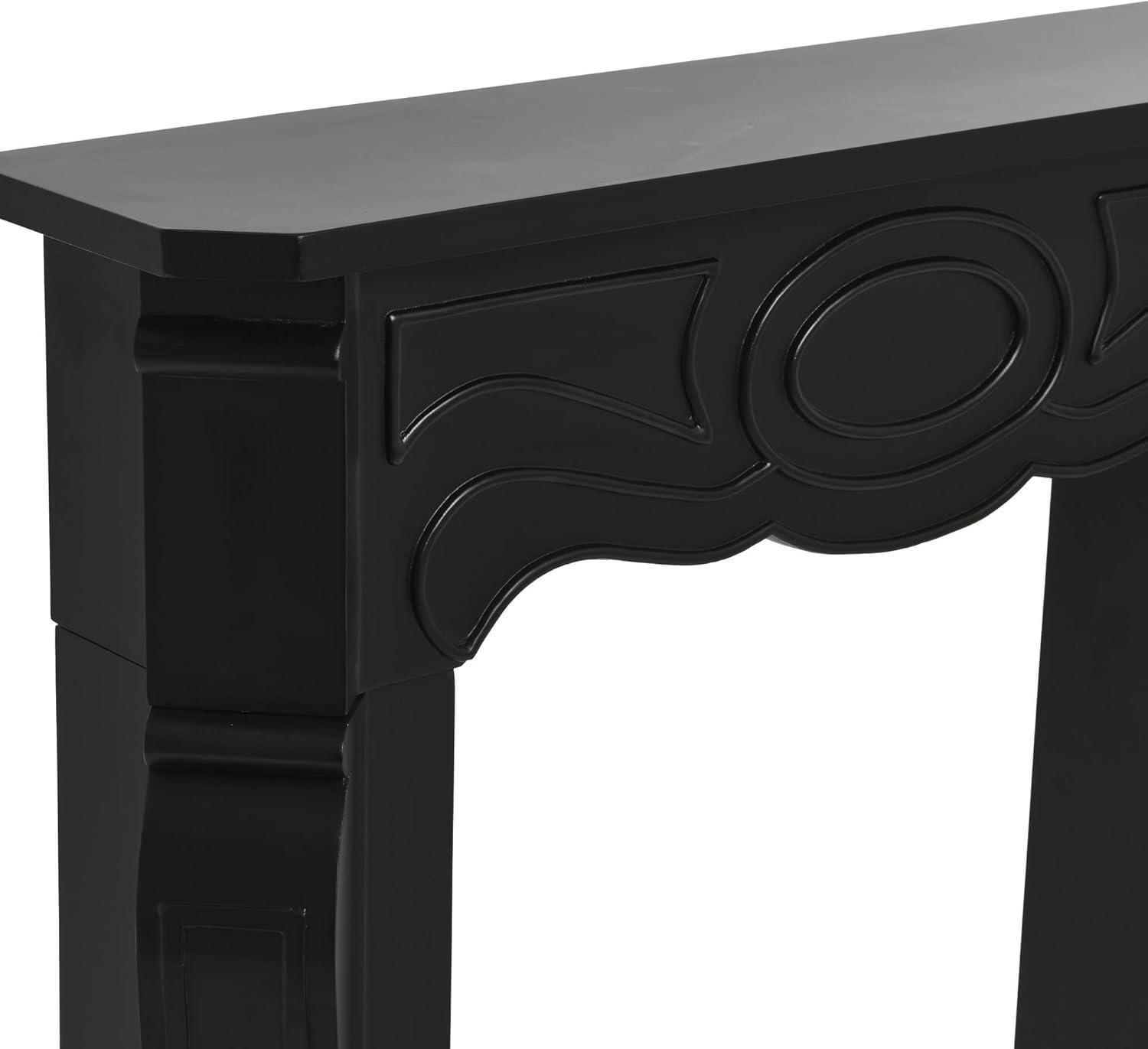 Storied Home Victorian Decorative Fireplace Mantel Black: Wall Mount, Fir Wood & MDF Frame, No Heat Output