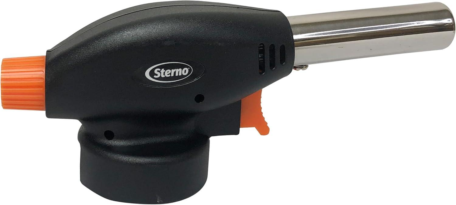 Sterno Butane Torch Lighter - Kitchen Blow Torch & Butane Torch for Cooking, Butane Torch Head with Automatic Safety Shut-Off Sensor - Compatible with Most Butane Fuel Canisters - 1 Handheld Torch