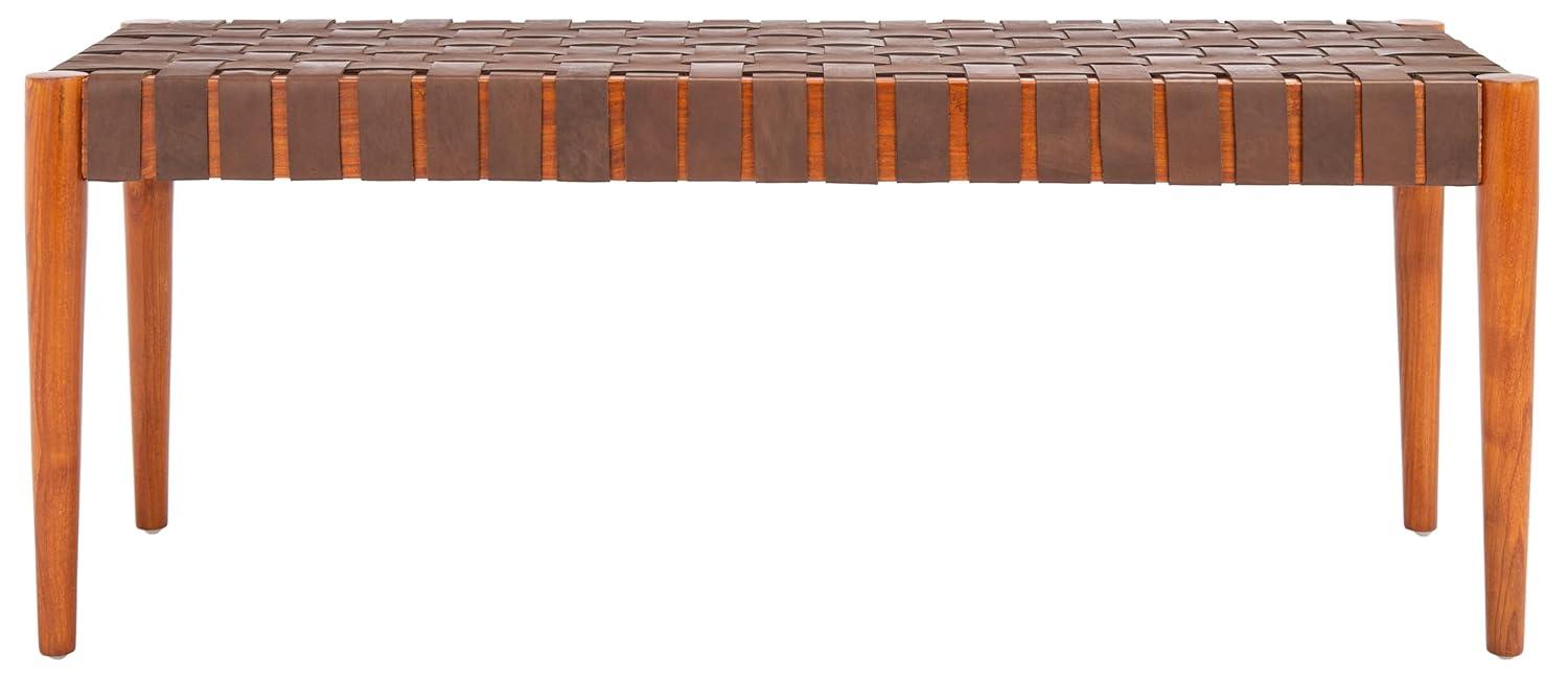 Orin 47" Woven Leather Bench