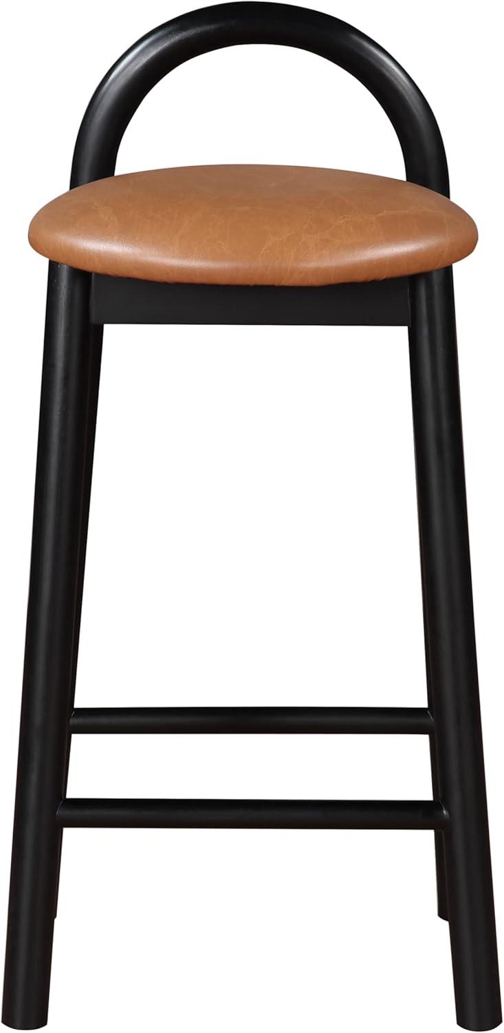 Meridian Furniture Calvin Cognac Vegan Leather Stool