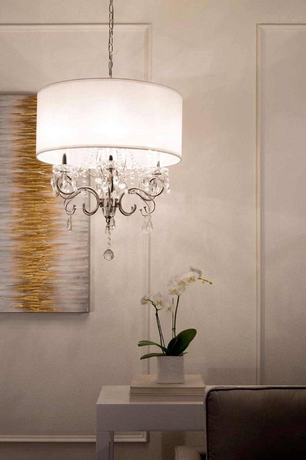 OK-5109h 21-Inch Crystal Silver Chandelier