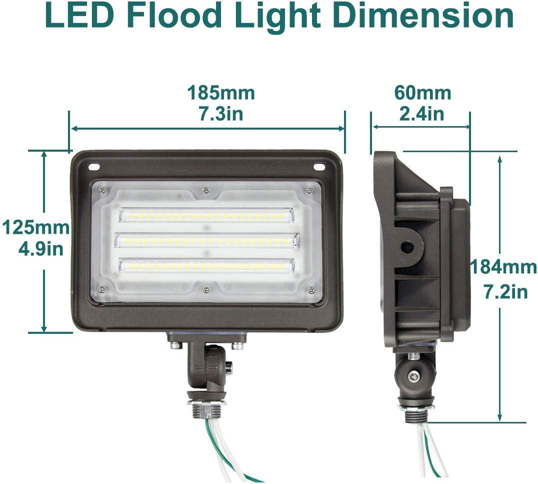 Industrial Brown Aluminum LED Floodlight with Photocell