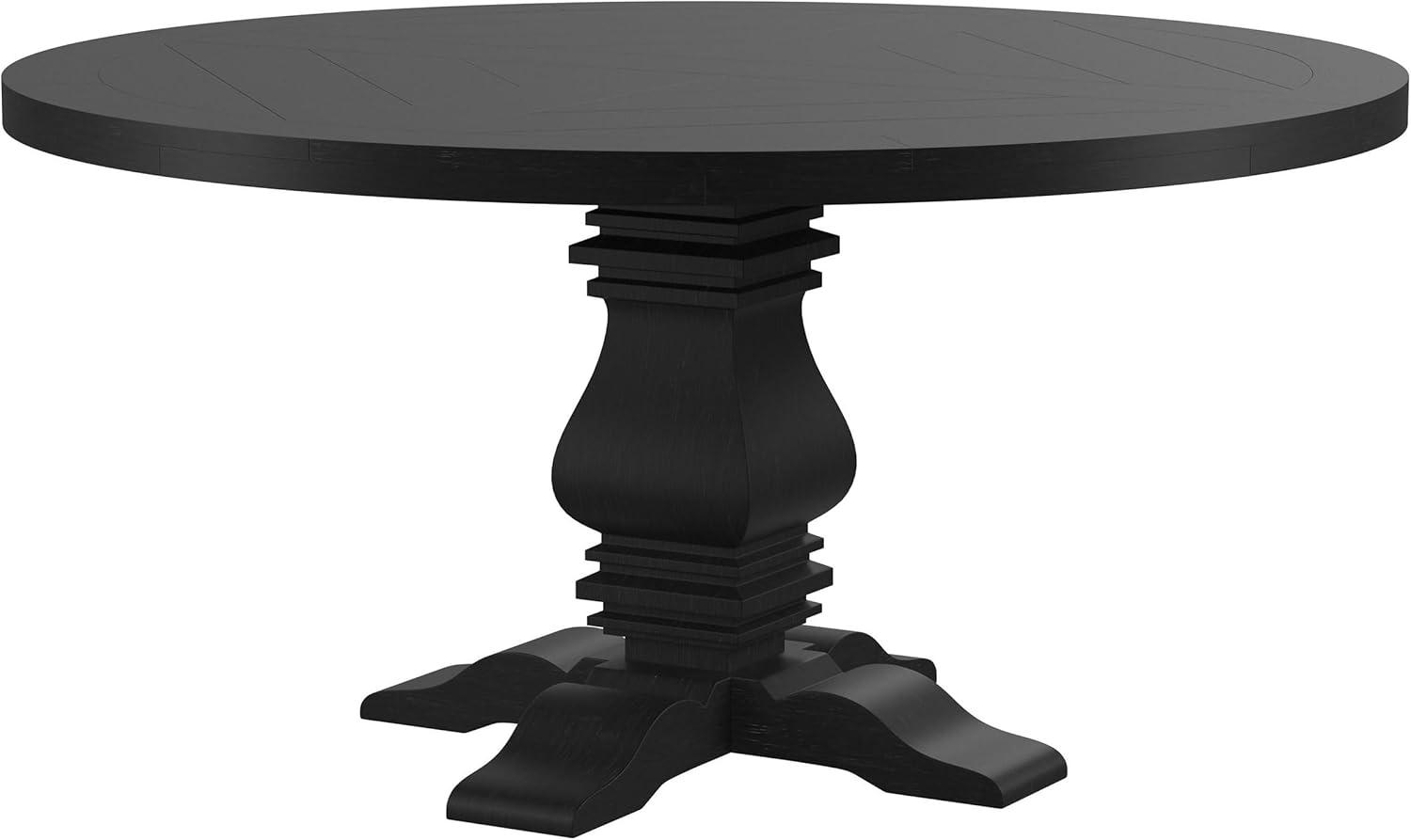 Coaster Florence Wood Round 60-inch Pedestal Base Dining Table Black