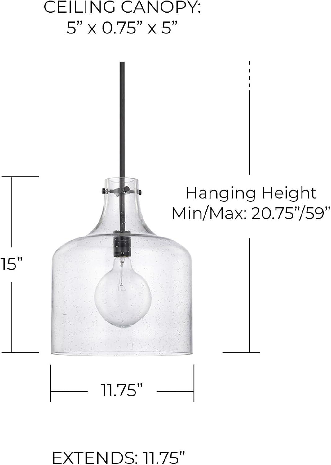 Capital Lighting 325712 1 Light 15" Tall Pendant - Black