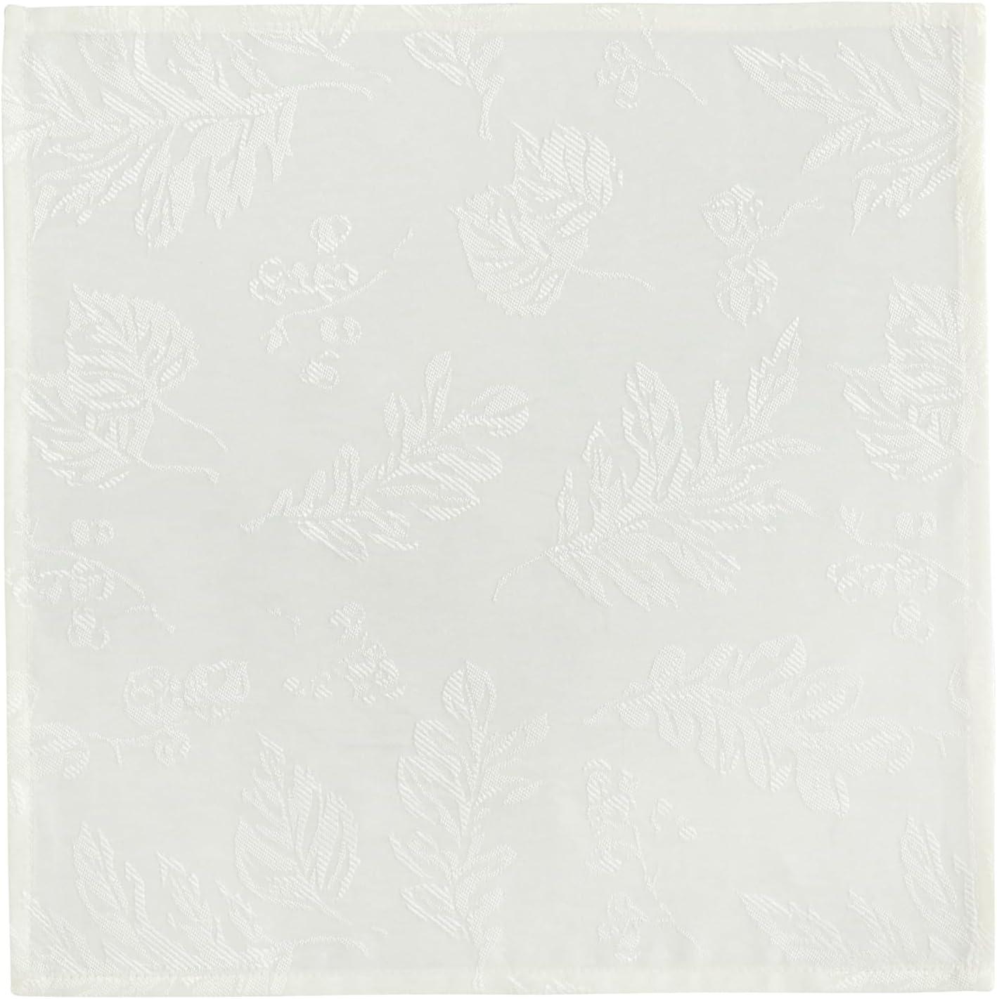 Elrene Elegant Woven Leaves Jacquard Damask Napkin, Set of 8 - Elrene Home Fashions