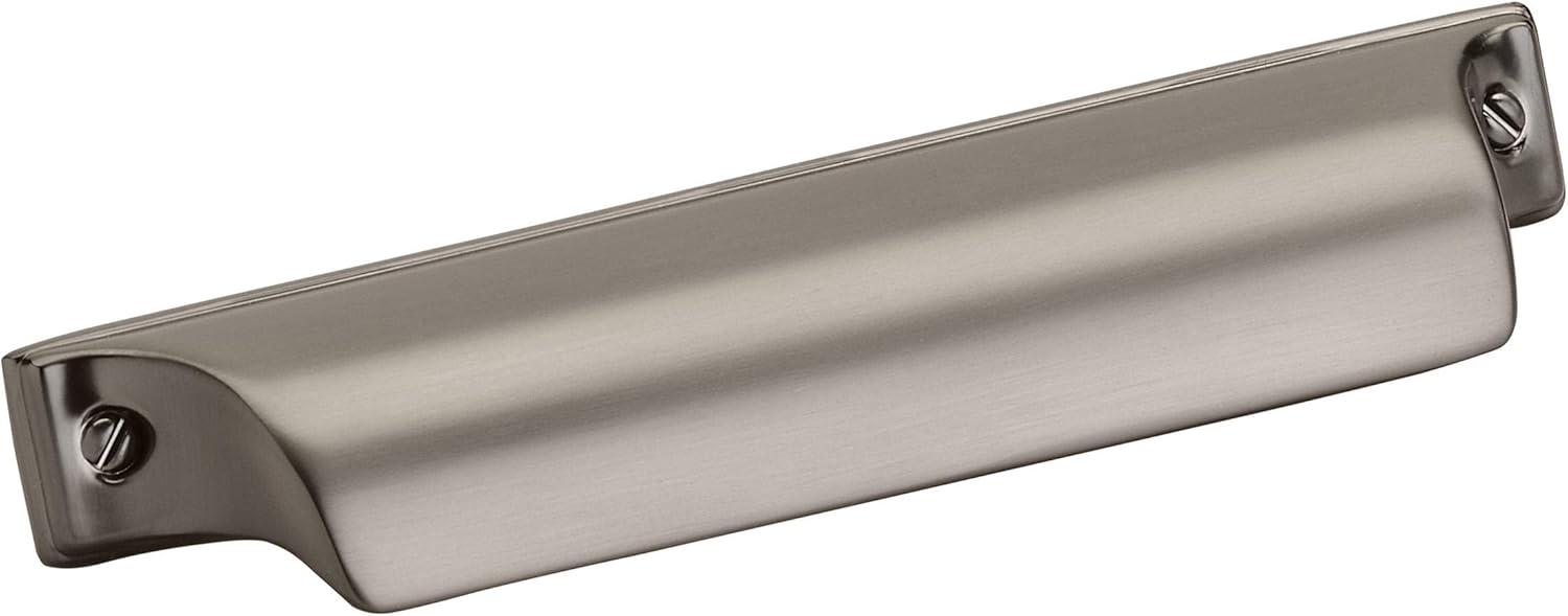 Brushed Nickel 3-3/4 in Cup Pull with Mounting Hardware