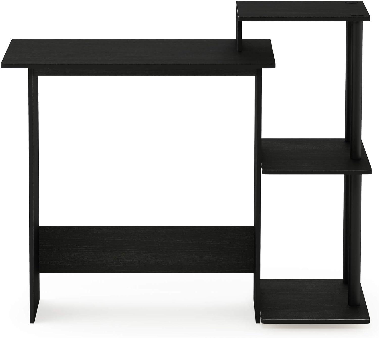 Furinno Modern Computer Desk Home Office Writing Study Laptop Table Workstation with CPU Stand & Open Storage Bookshelf,Americano/Black