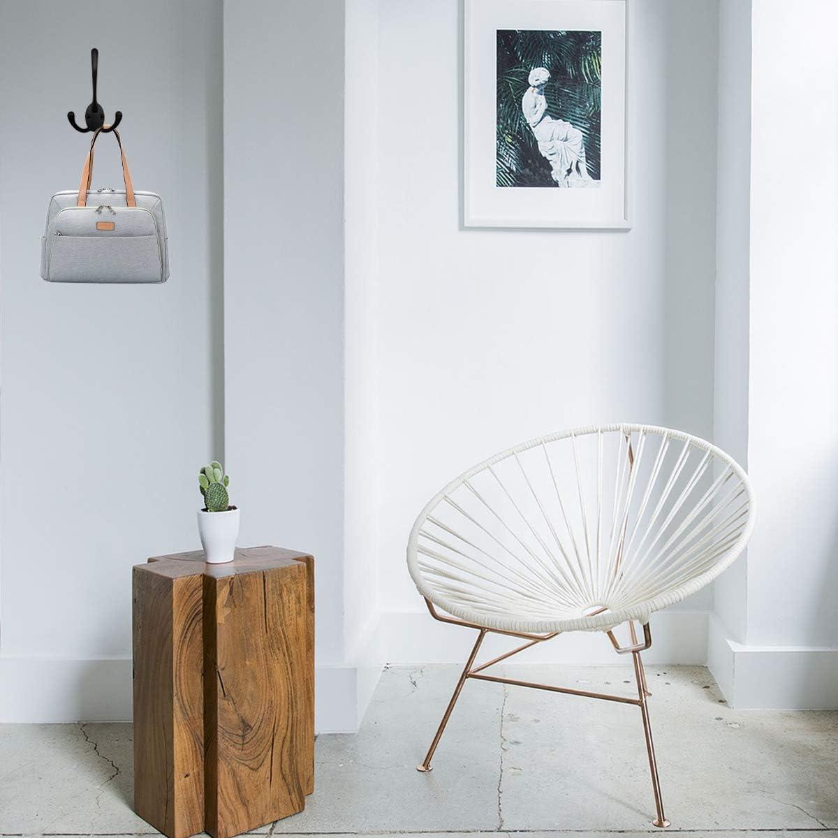 Wall Mounted Coat Hooks 5 Pack Heavy Duty Black Hardware Robe Hooks tive for Single Hanging Coats Towel Cubicle Classroom Kitchen Bath Backpack